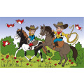 Flagge 90 x 150 : Cowboykinder