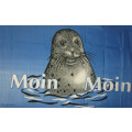 Flagge 90 x 150 : Moin Moin Seehundkopf