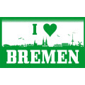Flagge 90 x 150 : I Love Bremen