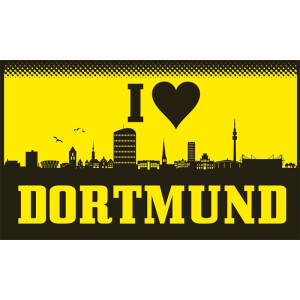 Flagge 90 x 150 : I Love Dortmund