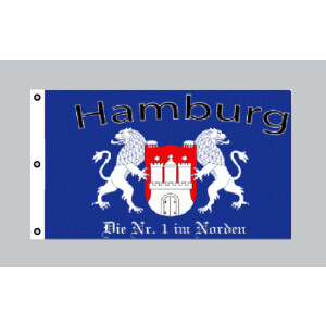 Riesen-Flagge: Hamburg die Nummer 1 im Norden 150cm x 250cm