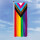 Hochformats Fahne LGBT Regenbogen 80x200 cm seitliche Karabiner