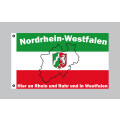 Flagge 90 x 150 : Nordrhein-Westfalen Hier an Rhein und...