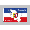 Flagge 90 x 150 : Schleswig-Holstein Landkarte