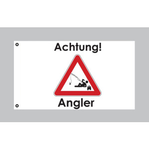 Flagge 90 x 150 : Achtung Angler