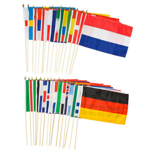 Set mit allen Stockflaggen der WM 2022