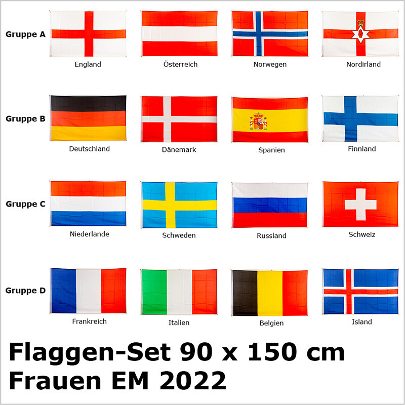 Flaggen-Set 90 x 150 cm Frauen EM 2022, 79,00 €