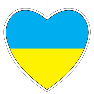 Deckenhänger Ukraine Herz, 29 cm
