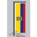 Hochformats Fahne Ecuador mit Wappen