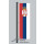 Hochformats Fahne Serbien mit Wappen