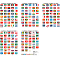 Aufkleber Set mit allen Flaggen der Welt 6 x 4 cm