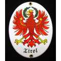 Emaille-Grenzschild "Tirol" 11,5 x 15 cm