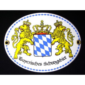 Emaille-Grenzschild Bayerisches Schutzgebiet 11,5 x 15 cm