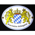 Emaille-Grenzschild Bayerisches Schutzgebiet 11,5 x 15 cm