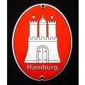 Emaille-Grenzschild Hamburg 11,5 x 15 cm