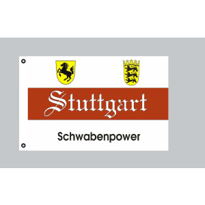 FAHNE FLAGGE 0633 STUTTGART SCHWABENPOWER VfB 90 x 150cm MEINE STADT NEU 1 
