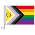 Auto-Fahne Progress Pride LGBTQIA+ Premiumqualität