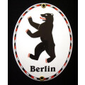 Emaille-Grenzschild "Berlin" 11,5 x 15 cm