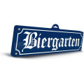 Oktoberfest Deko-Schild 3D Biergarten blau-Weiss
