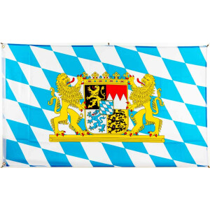Fahne Flagge Bayern Freistaat mit Löwen Staatswappen 90x150 cm Hissfahne Wappen 