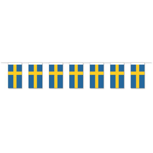 Papierfahnen-Kette 5m : Schweden