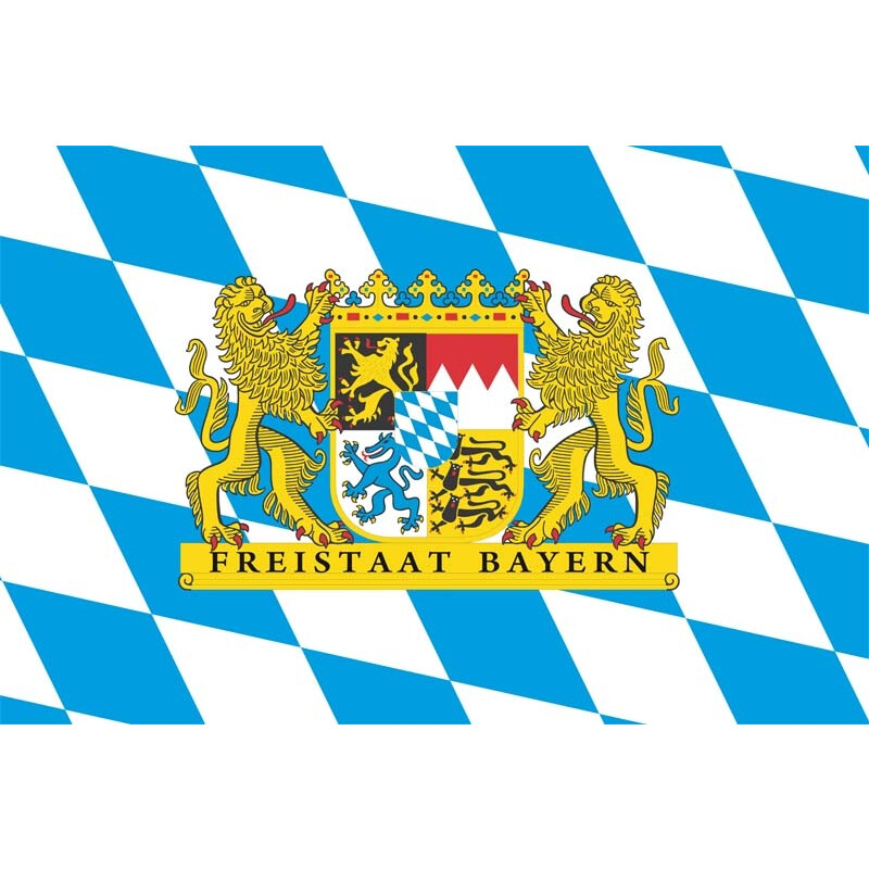Bayern mit Wappen Flagge - Bayerische Fahne kaufen 