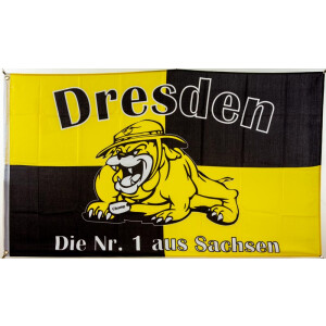 Flagge 90 x 150 : Dresden die Nr.1 aus Sachsen (Bulldogge)