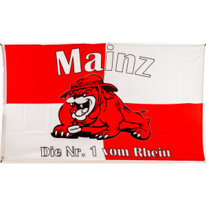 Flagge 90 x 150 : Mainz die Nr.1 vom Rhein (Bulldogge)