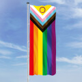 Hochformats Fahne Progress Pride LGBTQIA+