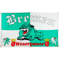 Flagge 90 x 150 : Bremen Weserpower (Bulldogge)