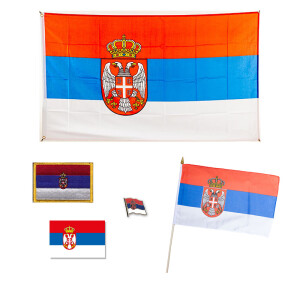 Fan-Set 5-tlg. - Serbien mit Wappen