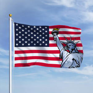 Premiumfahne USA - Freiheitsstatue / Miss Liberty
