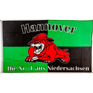 Flagge 90 x 150 : Hannover die Nr.1 aus Niedersachsen (Bulldogge)