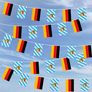 Party-Flaggenkette : Deutschland - Bayern mit Wappen