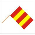 Motorsportflagge: rot-gelb gestreift