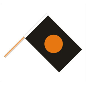 Motorsportflagge: schwarz-orange