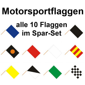 Alle 10 Motorsportflaggen im Spar-Set