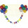 Schriftband Happy Birthday bunt 1,45m lang, mit Metallic-Ballons