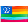 Flagge 90 x 150 : Regenbogen Frau + Frau