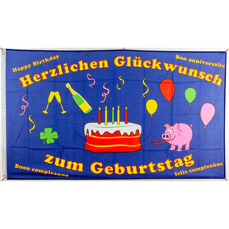 Happy Birthday Stockflagge Stockfahne Deko Flagge Fahne 