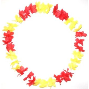 Blumenkette / Hawaiikette rot-gelb