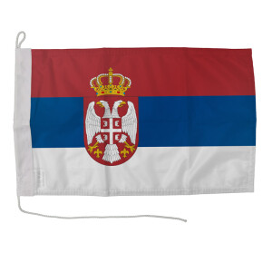 Motorrad-/Bootsflagge 25x40cm: Serbien mit Wappen