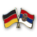 Freundschaftspin Deutschland-Serbien mit Wappen