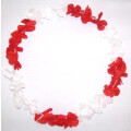 Blumenkette / Hawaiikette rot-weiß