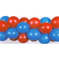 Luftballongirlande blau-rot 5meter lang!