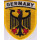 Patch zum Aufnähen : Deutschland - Germany gold mit Adler -Wappenform-