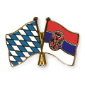 Freundschaftspin: Bayern-Serbien mit Wappen