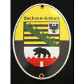 Emaille-Grenzschild Sachsen-Anhalt 11,5 x 15 cm NEU