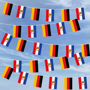 Party-Flaggenkette : Deutschland - Schleswig-Holstein mit Wappen