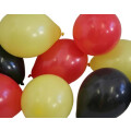 Luftballons Mischung Schwarz-Rot-Gelb 30 cm